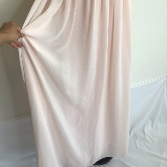 JJ’s HOUSE WOMEN ELEGANT CHIC PINK COLLAR HALTERED PLEATED CHIFFON MAXI DRESS S - Picture 7 of 11